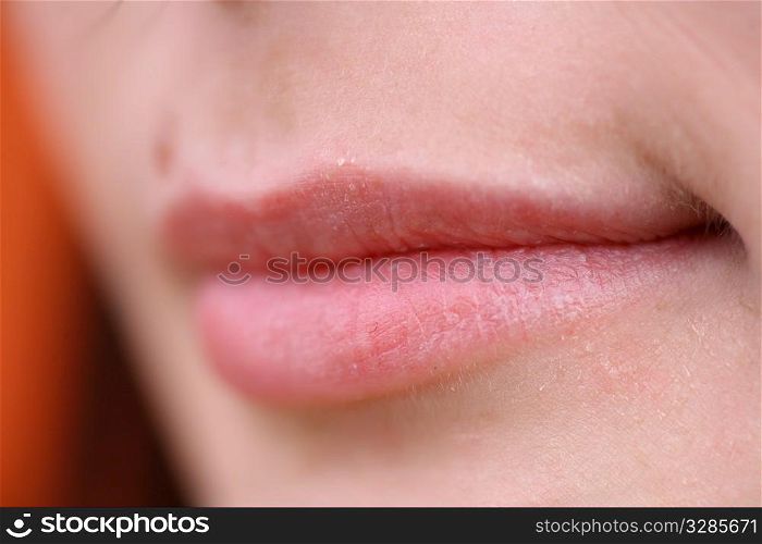 macro shoot of the girls lips, shallow dof