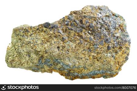 macro shooting of collection natural rock - iron pyrite mineral stone isolated on white background