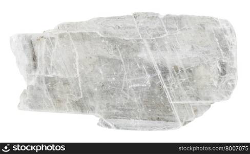macro shooting of collection natural rock - swallowtail gypsum crystal mineral stone isolated on white background