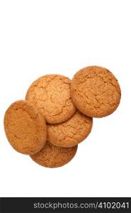 macro shot of ginger biscuits