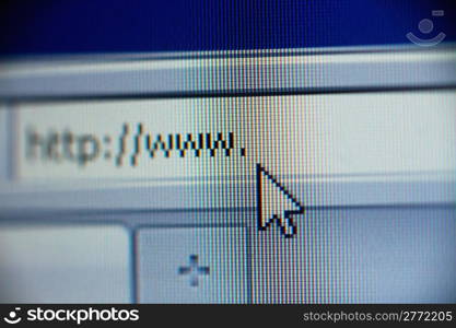 macro shot of www and cursor