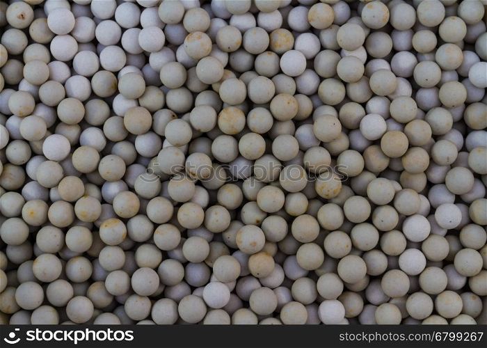 Macro showing background of ceramic baking beans