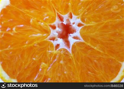 macro slice of orange fruit