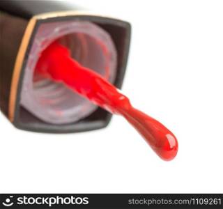 Macro view of red nail polish