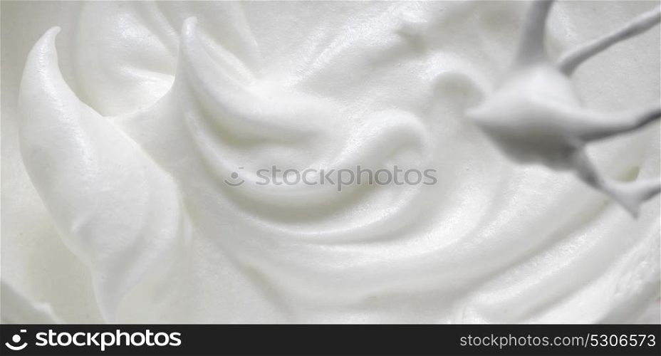 Macro Whipped egg whites for cream