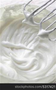 Macro Whipped egg whites for cream