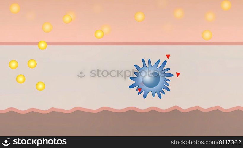 Macrophages are specialised cells involved in the detection, phagocytosis and destruction of bacteria and other harmful organisms 3D Medical illustration. 3D Medical illustration of macrophage and cell