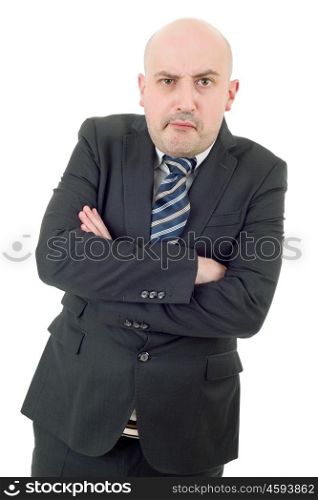 mad businessman portrait isolated on white