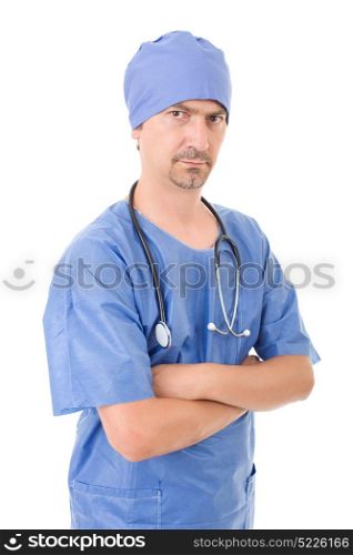 mad doctor, isolated over white background