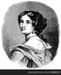 Madame de Maintenon, vintage engraved illustration.