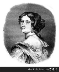 Madame de Maintenon, vintage engraved illustration. Magasin Pittoresque 1857.
