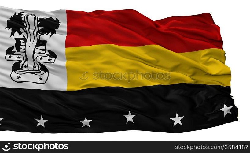 Madang City Flag, Country Papua New Guinea, Isolated On White Background. Madang City Flag, Papua New Guinea, Isolated On White Background