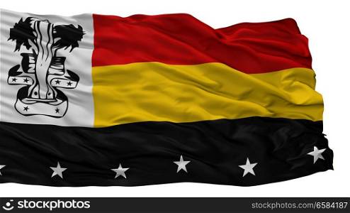 Madang City Flag, Country Papua New Guinea, Isolated On White Background. Madang City Flag, Papua New Guinea, Isolated On White Background