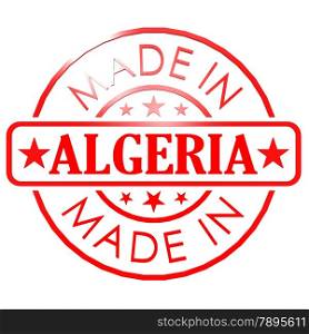 Made in Algeria red seal image with hi-res rendered artwork that could be used for any graphic design.. Made in Algeria red seal