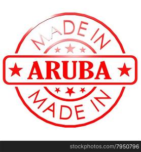 Made in Aruba red seal image with hi-res rendered artwork that could be used for any graphic design.. Made in Aruba red seal