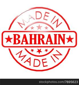 Made in Bahrain red seal image with hi-res rendered artwork that could be used for any graphic design.. Made in Bahrain red seal