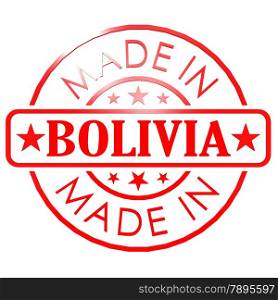 Made in Bolivia red seal image with hi-res rendered artwork that could be used for any graphic design.. Made in Bolivia red seal