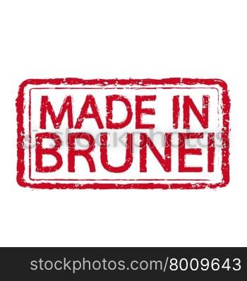 Made in BRUNEI stamp text Illustration