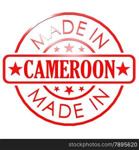 Made in Cameroon red seal image with hi-res rendered artwork that could be used for any graphic design.. Made in Cameroon red seal