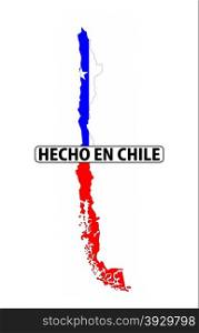 made in chile country national flag map shape with text