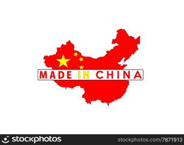 made in china country national flag map shape with text