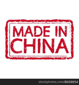 Made in CHINA stamp text Illustration