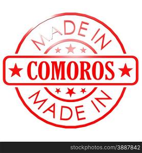 Made in Comoros red seal image with hi-res rendered artwork that could be used for any graphic design.&#xA;