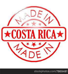 Made in Costa Rica red seal image with hi-res rendered artwork that could be used for any graphic design.. Made in Costa Rica red seal