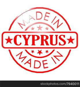 Made in Cyprus red seal image with hi-res rendered artwork that could be used for any graphic design.. Made in Cyprus red seal