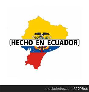 made in ecuador country national flag map shape with text