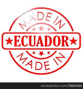 Made in Ecuador red seal image with hi-res rendered artwork that could be used for any graphic design.. Made in Ecuador red seal