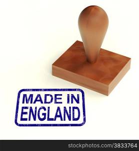 Made In England Rubber Stamp Shows English Products. Made In England Rubber Stamp Showing English Products