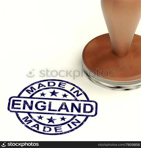 Made In England Stamp Showing English Product Or Produce. Made In England Stamp Shows English Product Or Produce