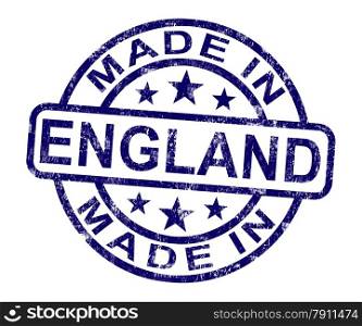 Made In England Stamp Shows English Product Or Produce. Made In England Stamp Showing English Product Or Produce