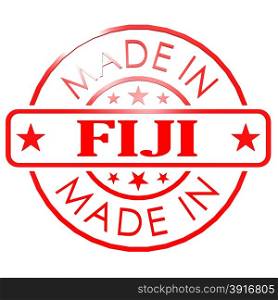 Made in Fiji red seal image with hi-res rendered artwork that could be used for any graphic design.. Made in Fiji red seal