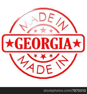 Made in Georgia red seal image with hi-res rendered artwork that could be used for any graphic design.. Made in Georgia red seal