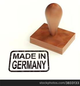 Made In Germany Rubber Stamp Shows German Products. Made In Germany Rubber Stamp Showing German Products