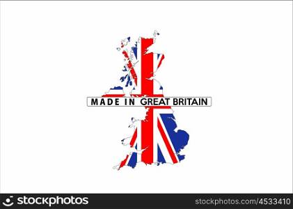 made in great britain country national flag map shape with text