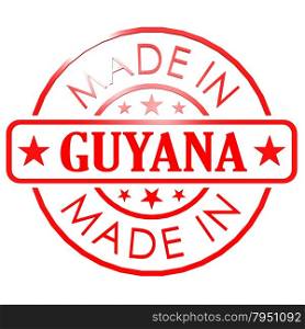 Made in Guyana red seal image with hi-res rendered artwork that could be used for any graphic design.. Made in Guyana red seal