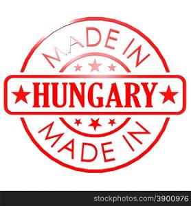 Made in Hungary red seal image with hi-res rendered artwork that could be used for any graphic design.. Made in Hungary red seal