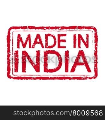 Made in INDIA stamp text Illustration