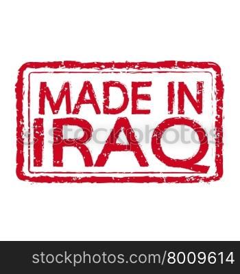 Made in IRAQ stamp text Illustration