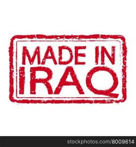 Made in IRAQ stamp text Illustration