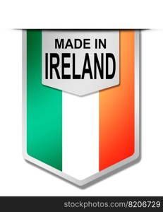 Made in Ireland word on hanging banner, 3d rendering