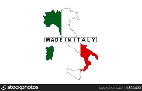 made in italy country national flag map shape with text