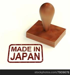 Made In Japan Rubber Stamp Shows Japanese Products. Made In Japan Rubber Stamp Showing Japanese Products