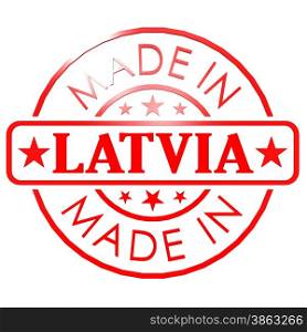 Made in Latvia red seal image with hi-res rendered artwork that could be used for any graphic design.. Made in Latvia red seal