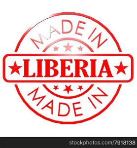 Made in Liberia red seal image with hi-res rendered artwork that could be used for any graphic design.. Made in Liberia red seal
