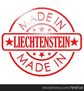 Made in Liechtenstein red seal image with hi-res rendered artwork that could be used for any graphic design.. Made in Liechtenstein red seal