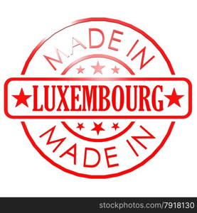 Made in Luxembourg red seal image with hi-res rendered artwork that could be used for any graphic design.. Made in Luxembourg red seal